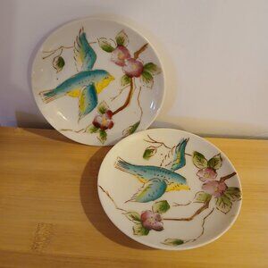 Pair of 4" Bird plates trinket dishes